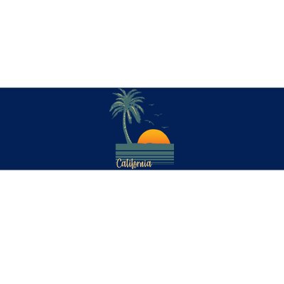 California Palm Tree Sunset Beach Bumper Sticker