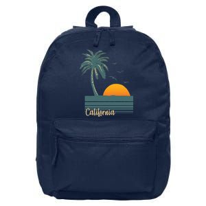 California Palm Tree Sunset Beach 16 in Basic Backpack