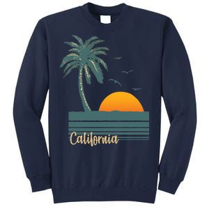 California Palm Tree Sunset Beach Tall Sweatshirt