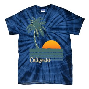 California Palm Tree Sunset Beach Tie-Dye T-Shirt