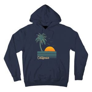 California Palm Tree Sunset Beach Tall Hoodie