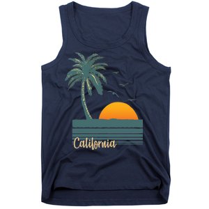 California Palm Tree Sunset Beach Tank Top