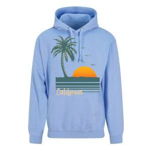 California Palm Tree Sunset Beach Unisex Surf Hoodie