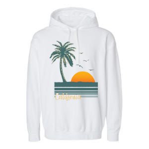 California Palm Tree Sunset Beach Garment-Dyed Fleece Hoodie