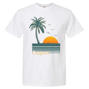 California Palm Tree Sunset Beach Garment-Dyed Heavyweight T-Shirt