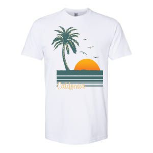 California Palm Tree Sunset Beach Softstyle CVC T-Shirt