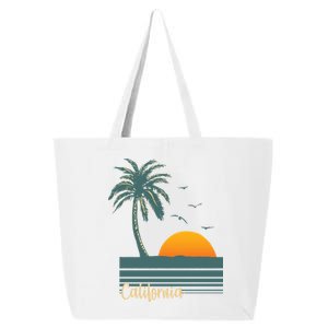 California Palm Tree Sunset Beach 25L Jumbo Tote