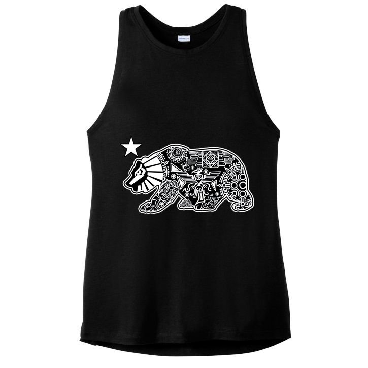 California Republic Aztec Bear Ladies PosiCharge Tri-Blend Wicking Tank