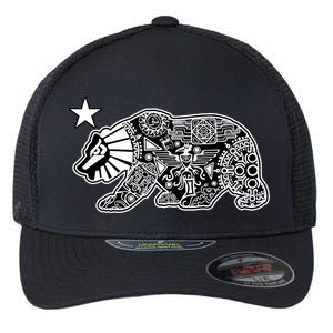 California Republic Aztec Bear Flexfit Unipanel Trucker Cap