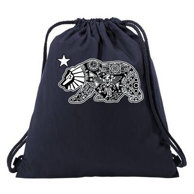 California Republic Aztec Bear Drawstring Bag