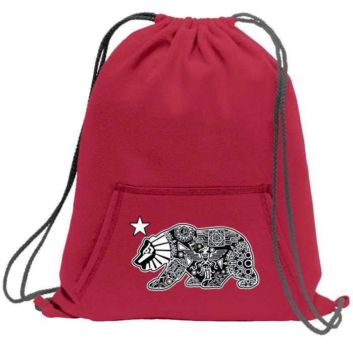 California Republic Aztec Bear Sweatshirt Cinch Pack Bag