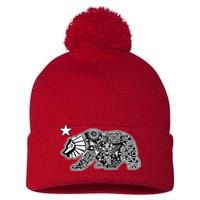 California Republic Aztec Bear Pom Pom 12in Knit Beanie