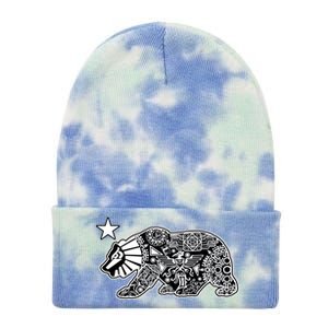 California Republic Aztec Bear Tie Dye 12in Knit Beanie