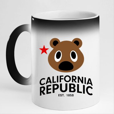 California Republic Bear Est. 1850 11oz Black Color Changing Mug