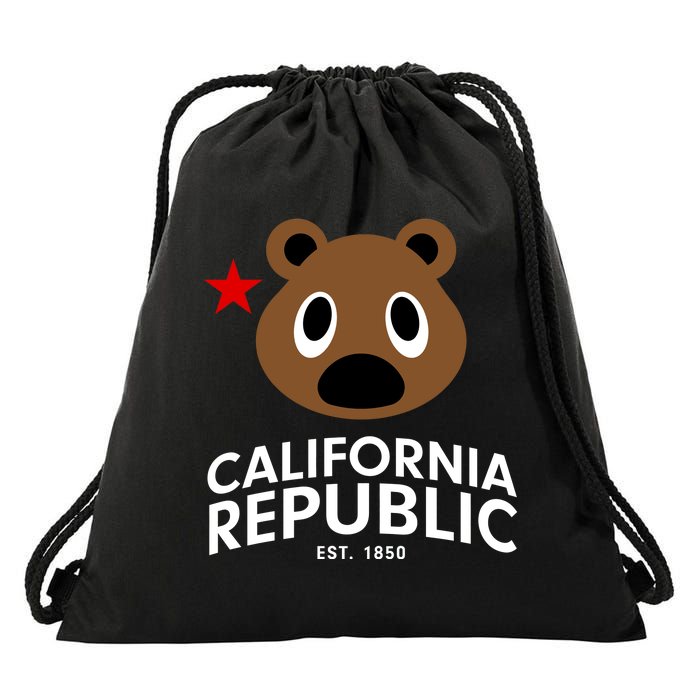 California Republic Bear Est. 1850 Drawstring Bag