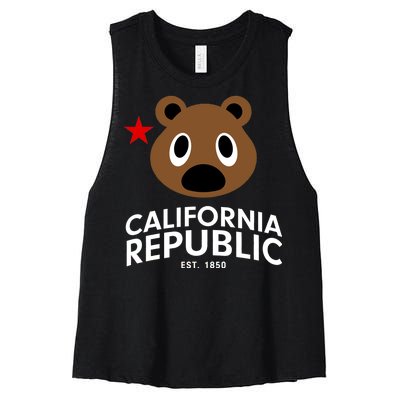 California Republic Bear Est. 1850 Women's Racerback Cropped Tank