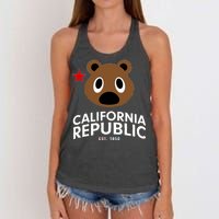 California Republic Bear Est. 1850 Women's Knotted Racerback Tank