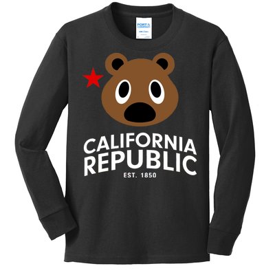 California Republic Bear Est. 1850 Kids Long Sleeve Shirt