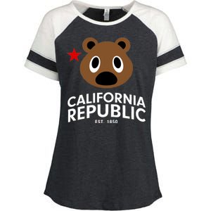 California Republic Bear Est. 1850 Enza Ladies Jersey Colorblock Tee