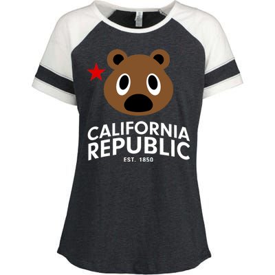 California Republic Bear Est. 1850 Enza Ladies Jersey Colorblock Tee