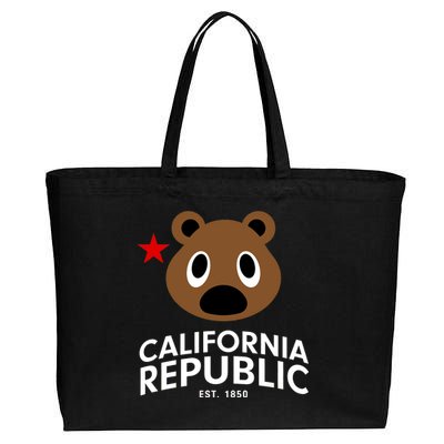 California Republic Bear Est. 1850 Cotton Canvas Jumbo Tote