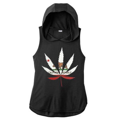 California Republic: Cali Weed Ladies PosiCharge Tri-Blend Wicking Draft Hoodie Tank