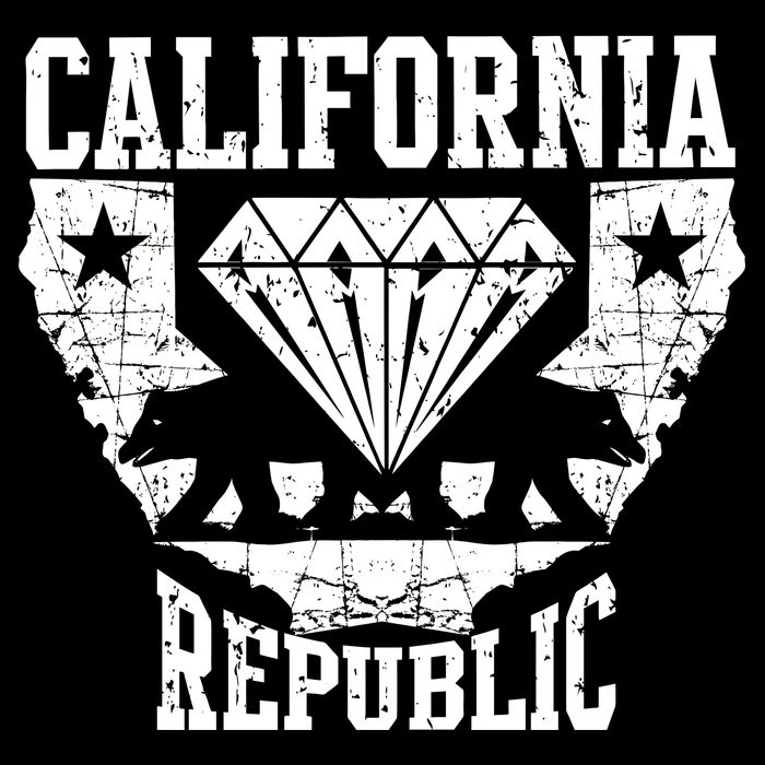 California Republic Diamond State Bear Flat Bill Trucker Hat