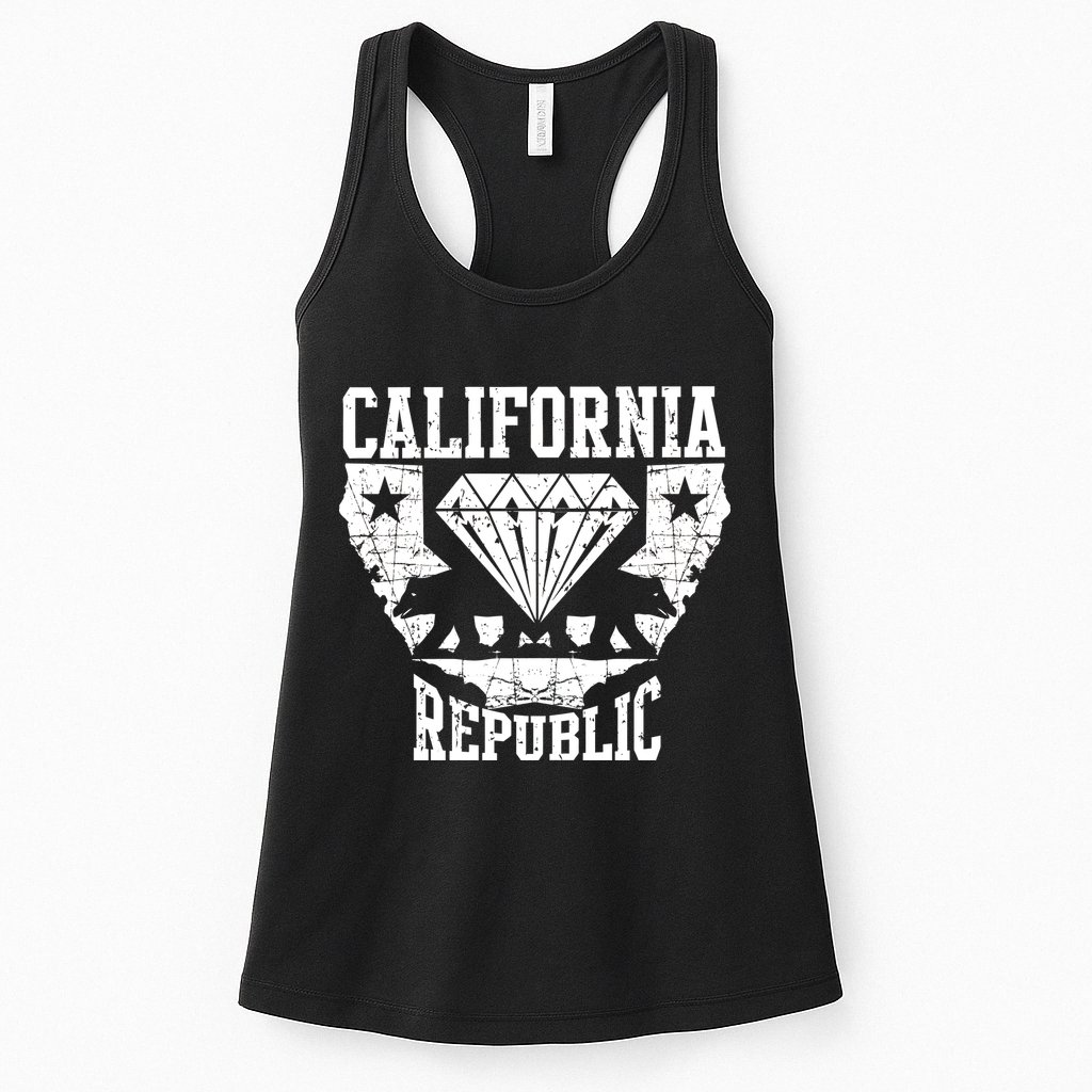 California Republic Diamond State Bear Womens Tank Top