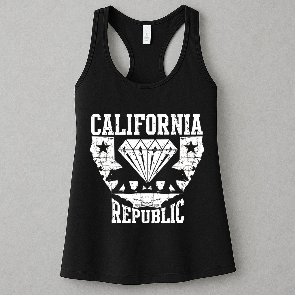 California Republic Diamond State Bear Womens Tank Top
