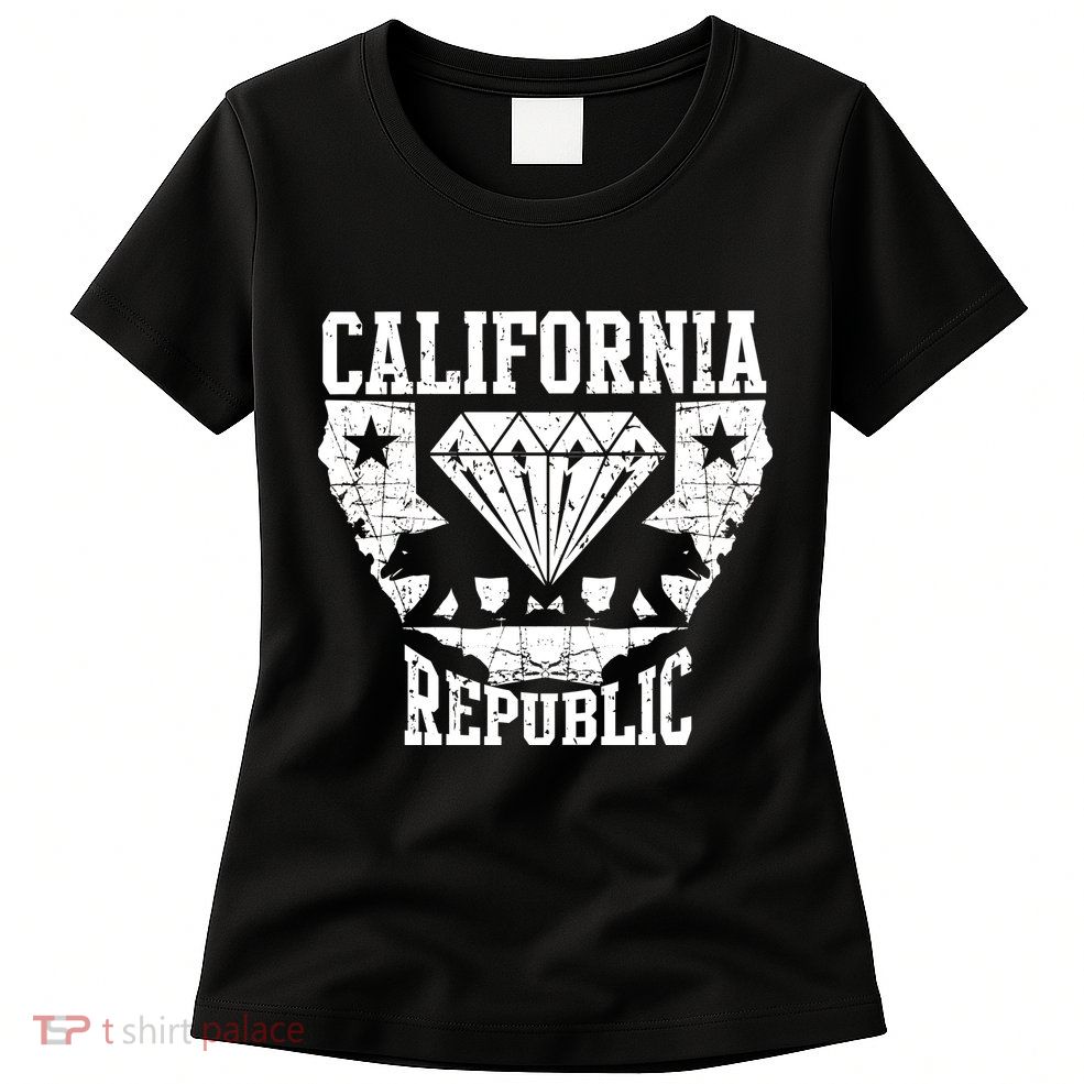California Republic Diamond State Bear Womens T-Shirt