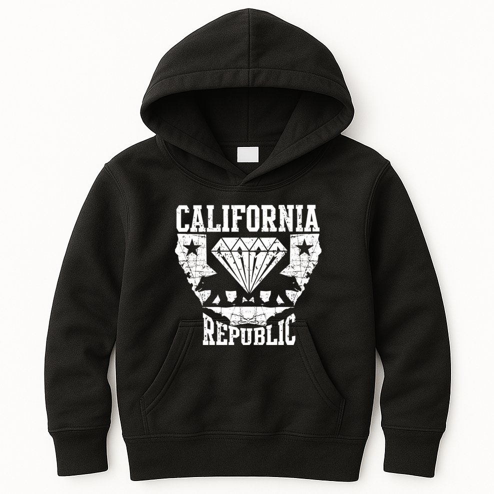 California Republic Diamond State Bear Kids Hoodie