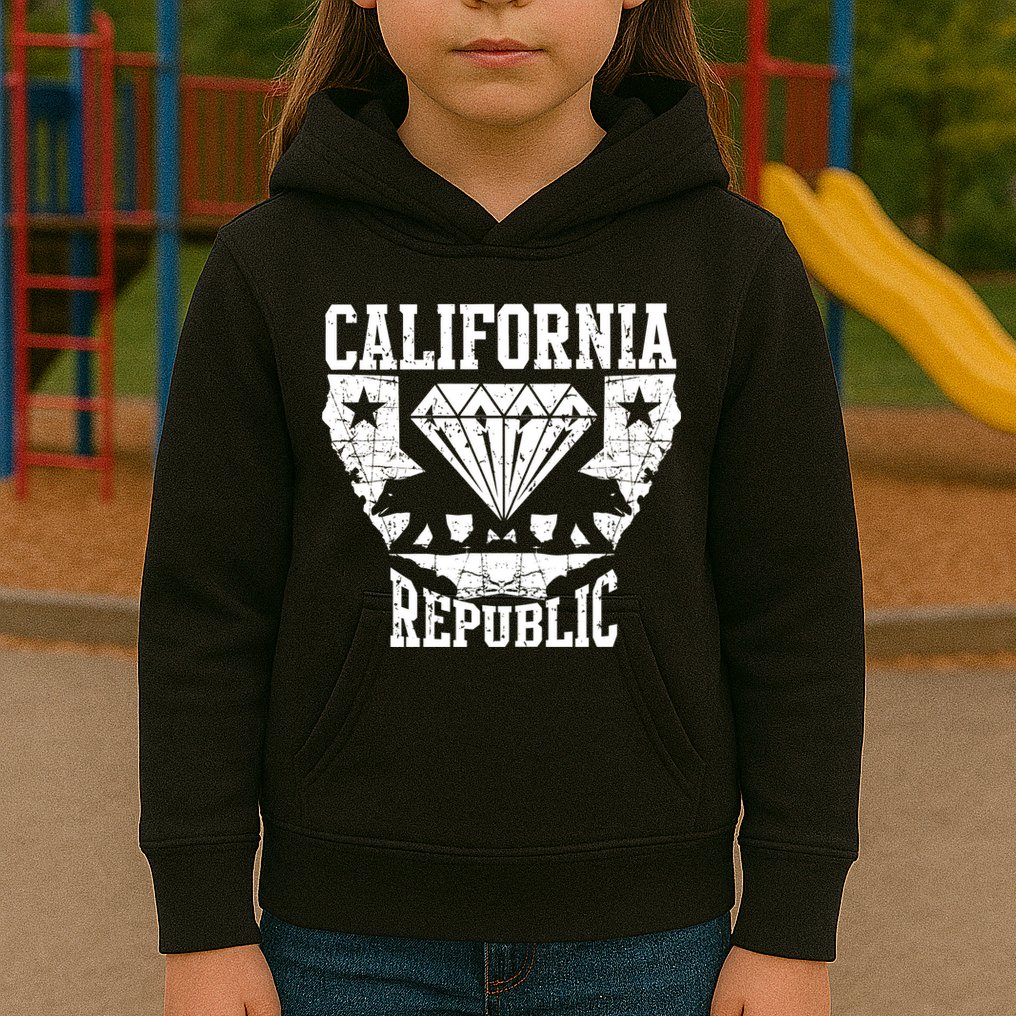 California Republic Diamond State Bear Kids Hoodie