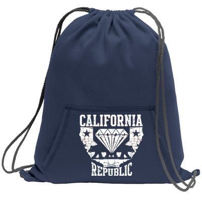 California Republic Diamond State Bear Sweatshirt Cinch Pack Bag