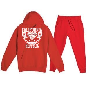 California Republic Diamond State Bear Premium Hooded Sweatsuit Set