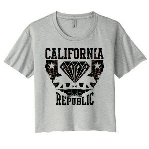 California Republic Diamond State Bear Women's Crop Top Tee