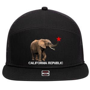 California Republic Elephant  7 Panel Mesh Trucker Snapback Hat