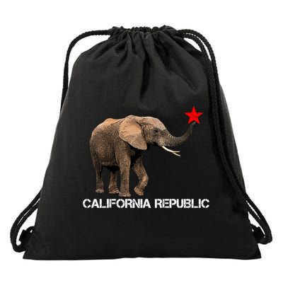 California Republic Elephant  Drawstring Bag