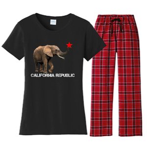 California Republic Elephant  Women's Flannel Pajama Set