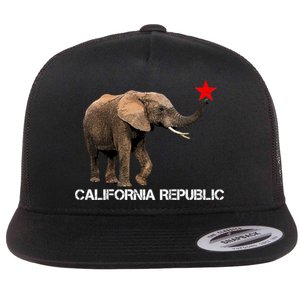 California Republic Elephant  Flat Bill Trucker Hat