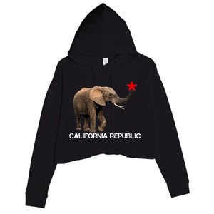 California Republic Elephant  Crop Fleece Hoodie