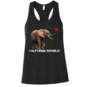 California Republic Elephant  Women's Racerback Tank