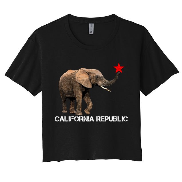 California Republic Elephant  Crop Top