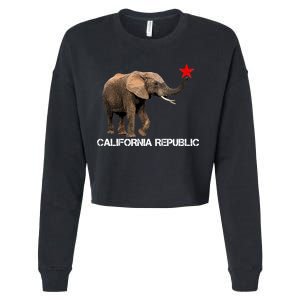 California Republic Elephant  Cropped Pullover Crew