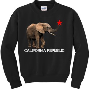 California Republic Elephant  Kids Sweatshirt