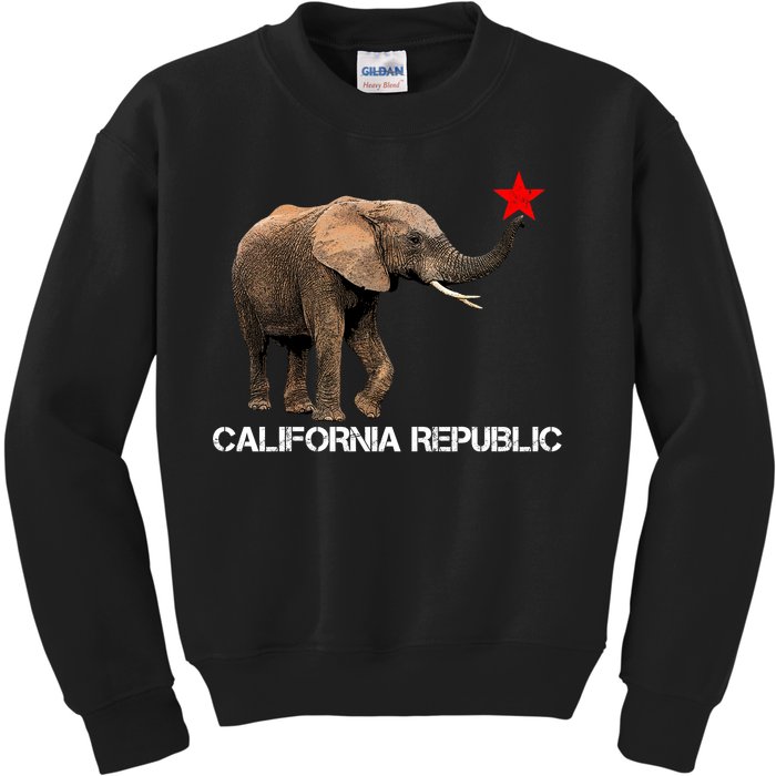 California Republic Elephant  Kids Sweatshirt