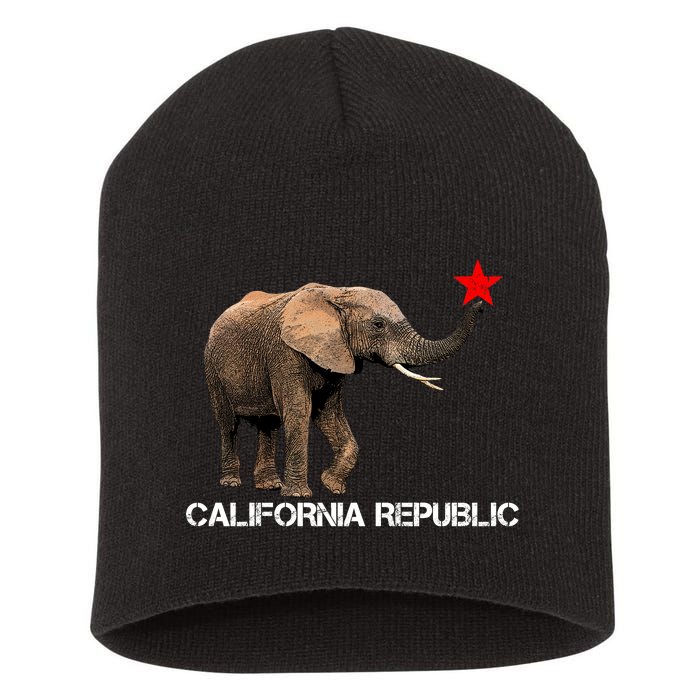 California Republic Elephant  Short Acrylic Beanie