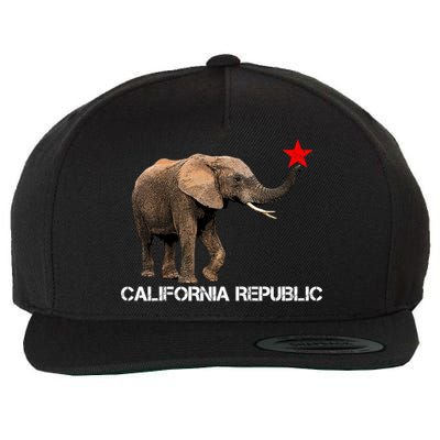 California Republic Elephant  Wool Snapback Cap