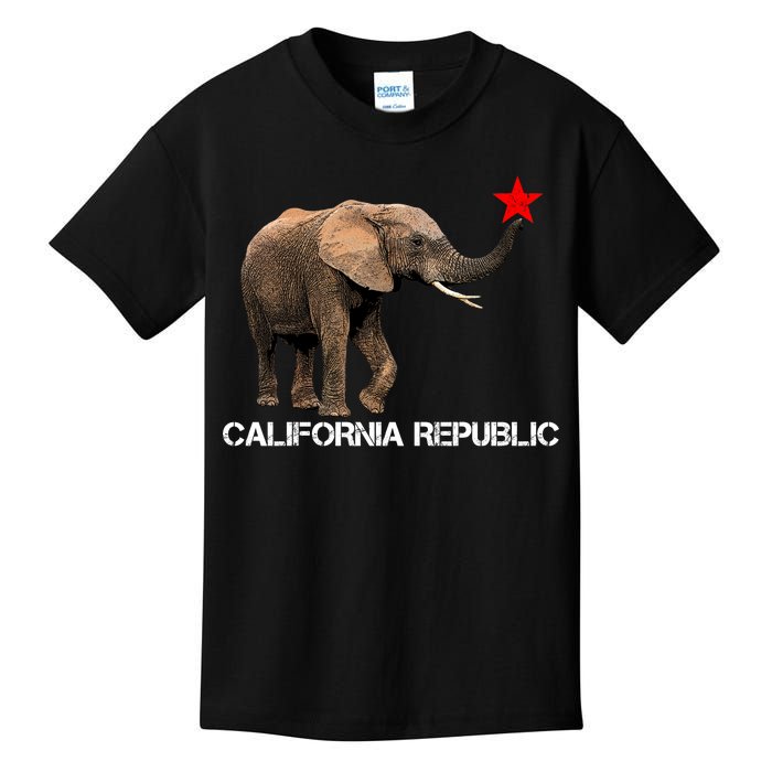 California Republic Elephant  Kids T-Shirt