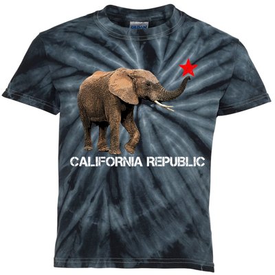 California Republic Elephant  Kids Tie-Dye T-Shirt