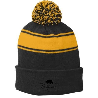 California Republic EST  Stripe Pom Pom Beanie